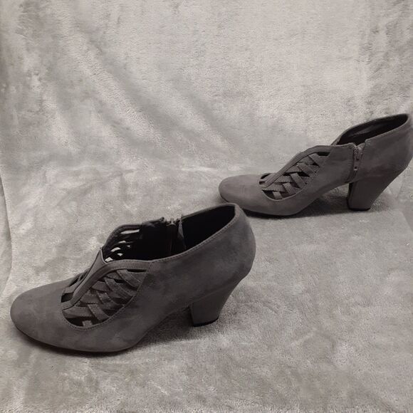 Jasmin Arsenal Gray Stretch Cutout Chunky Booties Womens's Size 8 - Picture 4 of 7